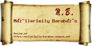 Müllerleily Barabás névjegykártya